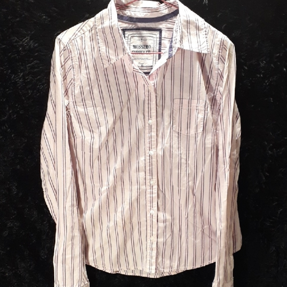 Mossimo Supply Co. Men's Light Pink Striped Shirt